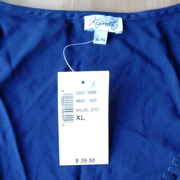 Blue Cotton & Lace Tank Top - Picture 4 of 6